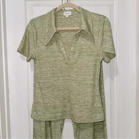 Song of Style | Nima Top & Emmett Pant Set Green Heather M Elsa Hosk VHTF - Picture 7 of 16